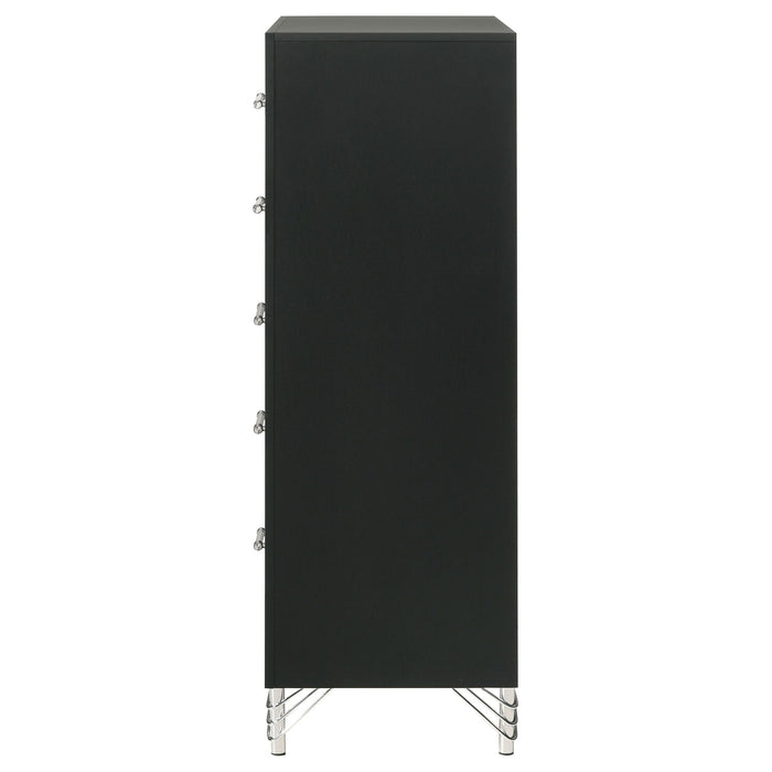 Malcolm - 5 Drawer Bedroom Chest - Black