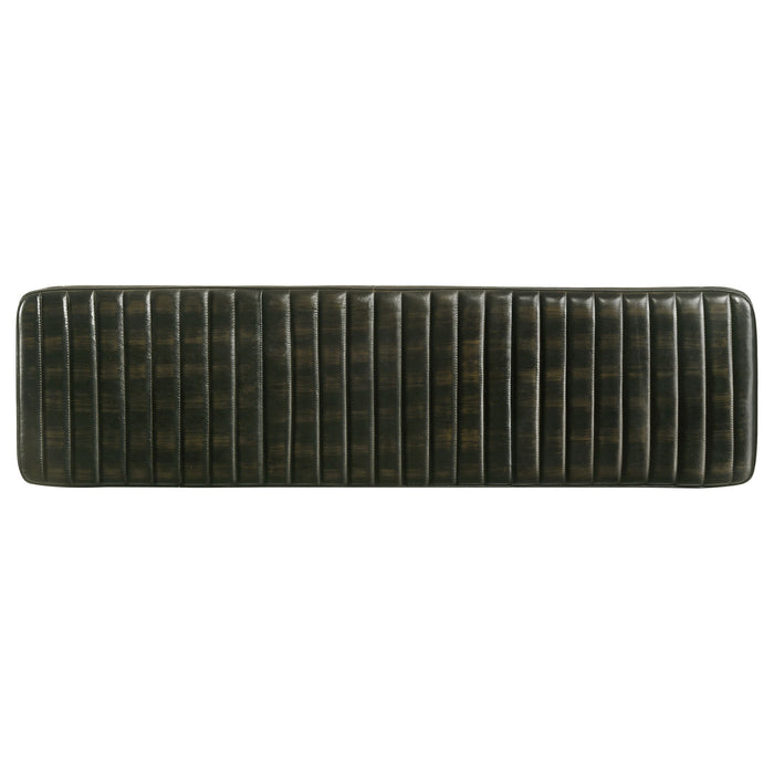 Tufted Cushion Side Bench With Tapered Legs