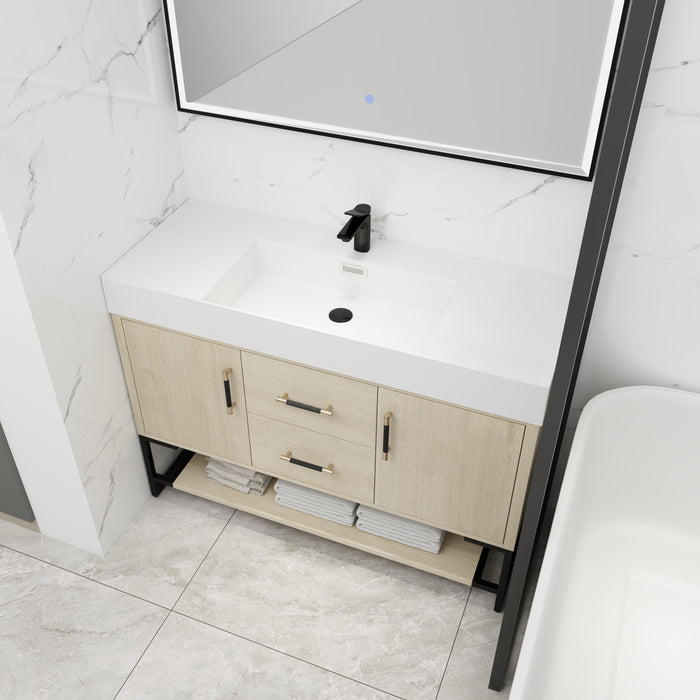 Bathroom Vanity Freestanding Design With Resin Sink