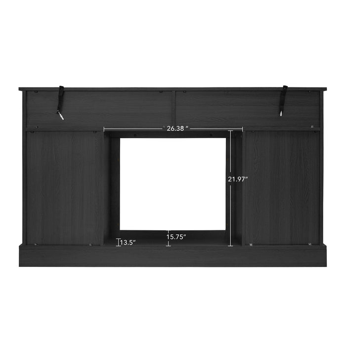 Fireplace TV Stand For Tvs Up To 65", Entertainment Center With 23" Electric Fireplace, Farmhouse TV Stand Industrial Media Console With Sliding Barn Door For Living Room - Dark Gray