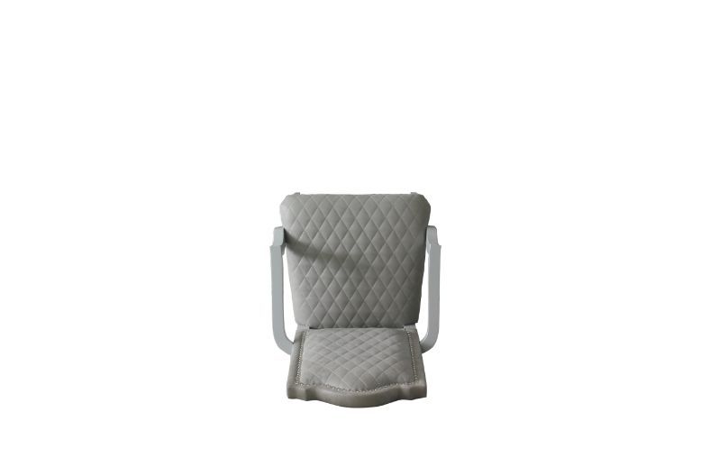 House Marchese - Arm Chair Set of 2) - Two Tone Gray Fabric & Pearl Gray