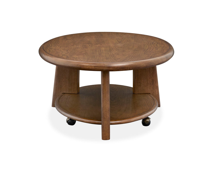 Tanner - Oval Cocktail Table With Casters - Tawny Brown