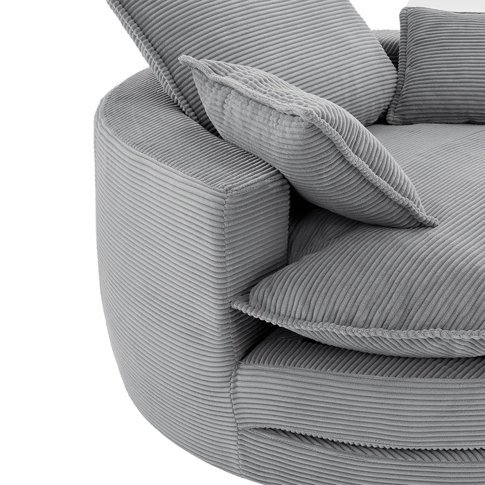 360° Swivel Accent Barrel Chair With Dual Layer Cushion And 3 Removable Pillows