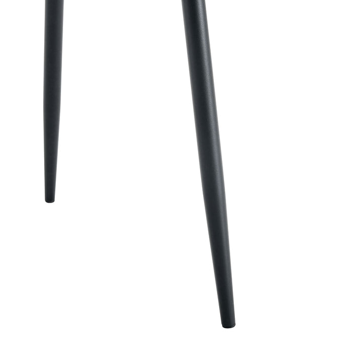 Luxury Simple Chair Linen Cotton High Resilience Dining Chair With Black Metal Legs (Set of 4) - Light Gray