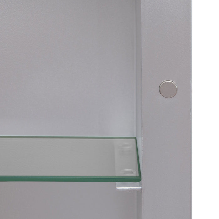 Rectangle Medicine Cabinet Mirror Bathroom Mirror With Storage Wall Mounted Medicine Mirror Cabinet With LED - Sliver