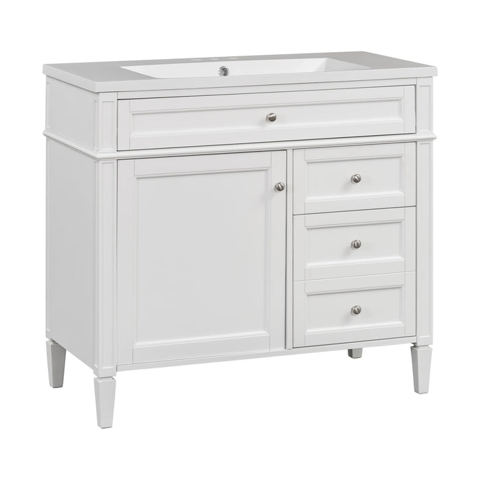 Bathroom Vanity & Top Sink, Modern Bathroom Storage Cabinet With 2 Drawers And A Tip-Out Drawer