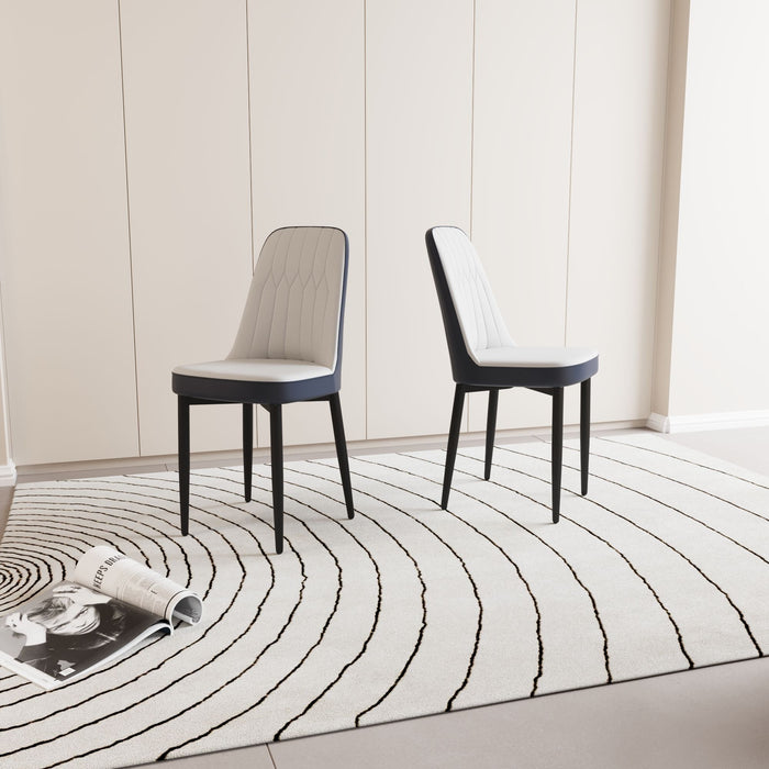 Modern Dining Chair With Cushions And Metal Legs