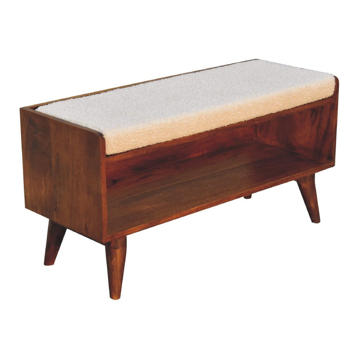 Solid Wood Bench With Upholstered Sea
