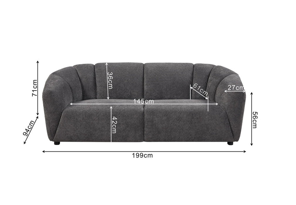 Liyasi Living Room Sofa Set With Luxury Boucle Fabric, 3 Seater