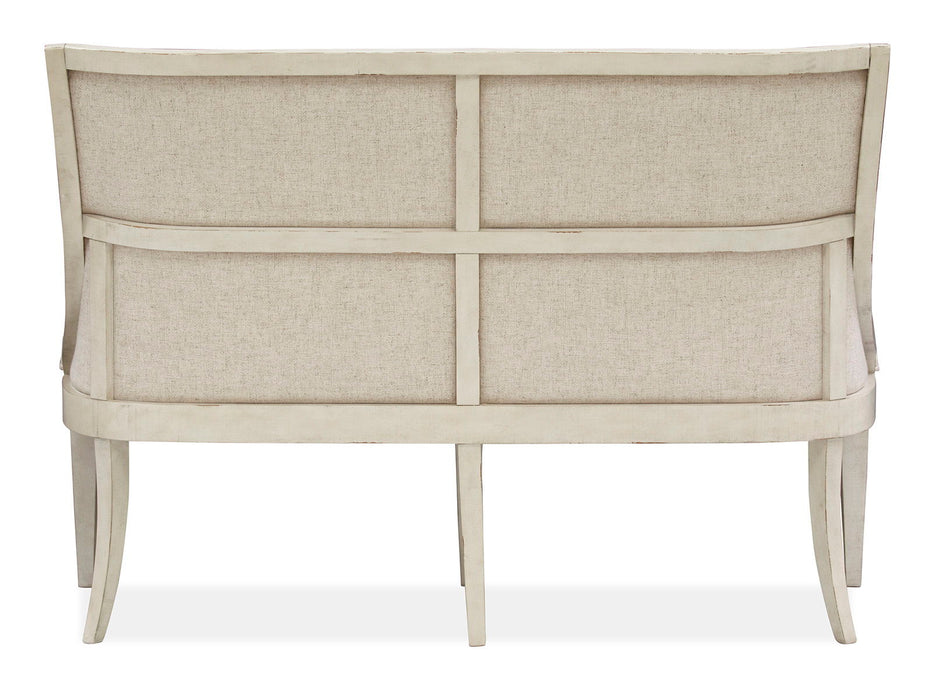 Newport - Bench With Upholstered Seat & Back - Alabaster