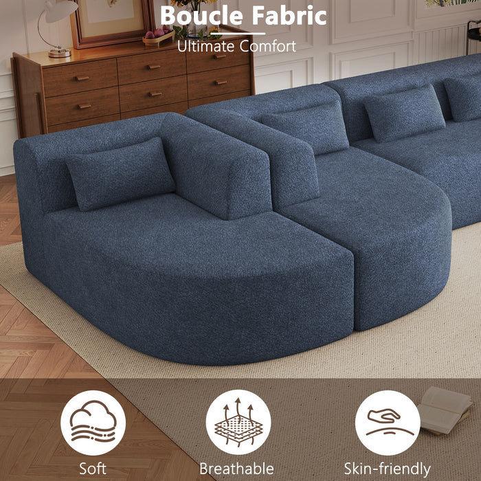 Upholstered Sofa Free Combined Sofa Couch With 2 Chaise Lounge And Five Back Pillows For Living Room