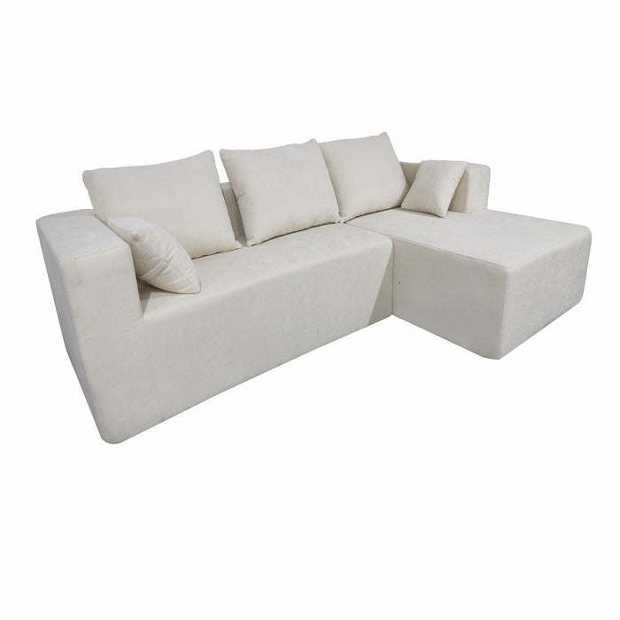 Modular Corner Sofa With Soft Linen Fabric