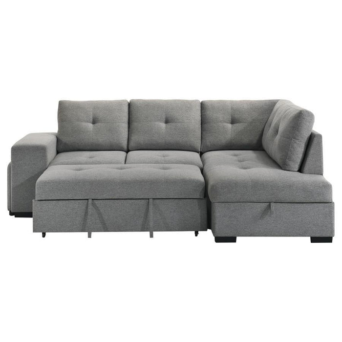 Roanne - Fabric Upholstered Sleeper Sectional Sofa - Gray