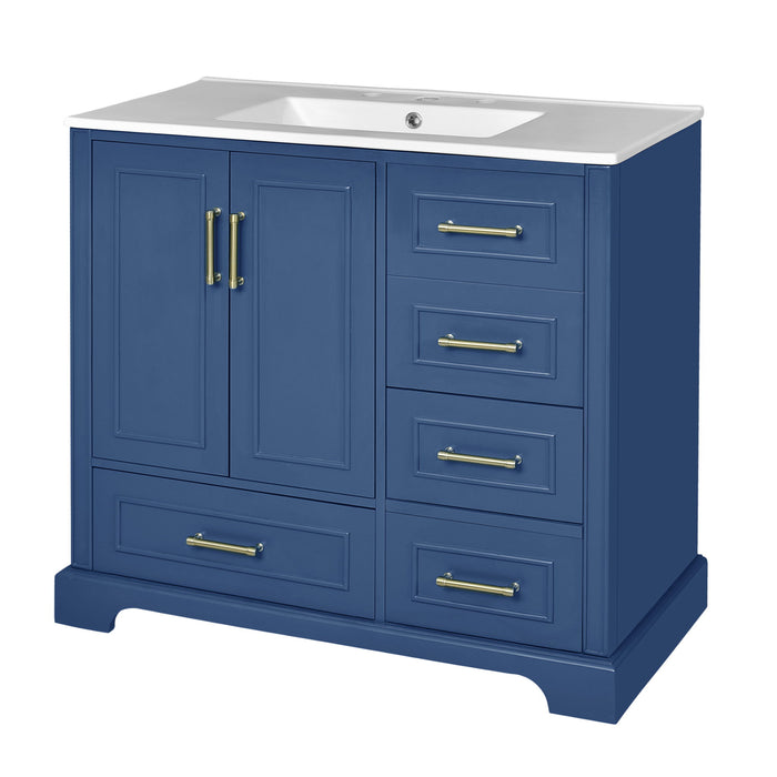 Traditional Bathroom Vanity With Soft Close Doors And Drawers