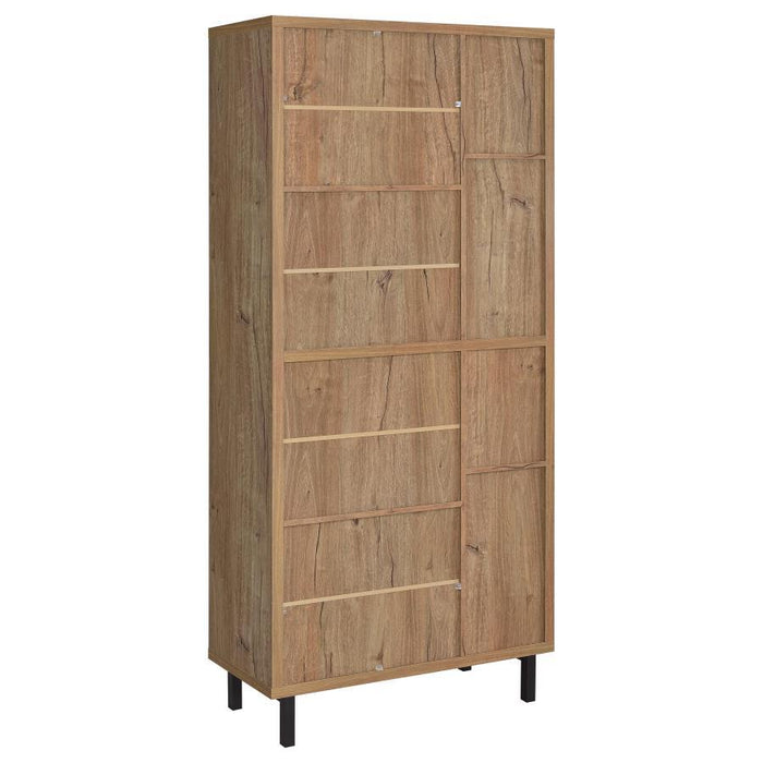 Teller - 4-Door Tall Shoe Storage Cabinet - Natural Oak