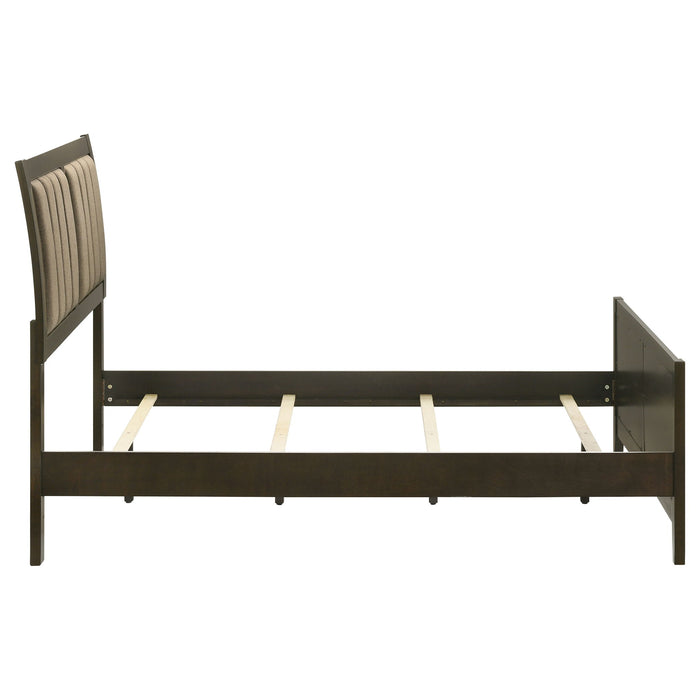 Wilkes 51-inch Upholstered Full Bed Dark Cocoa
