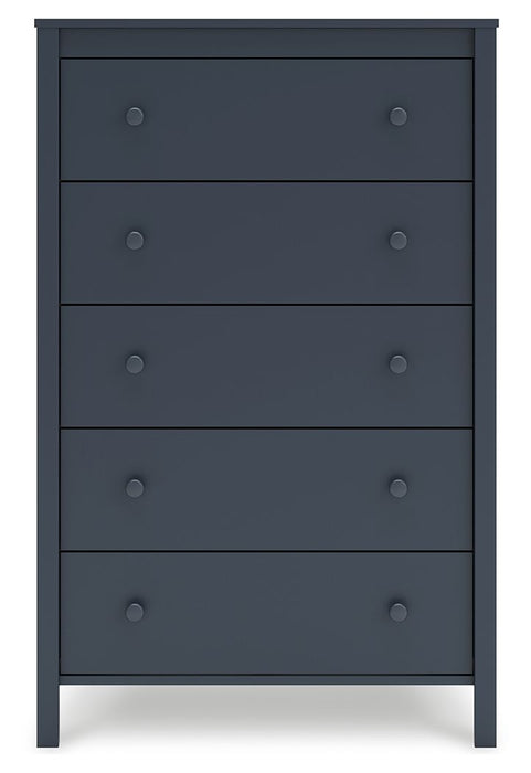 Simmenfort - Five Drawer Chest - Navy Blue