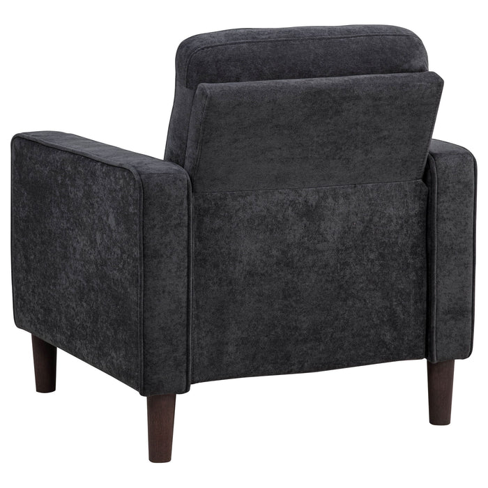 Bowen II Fabric Upholstered Track Arm Chair Steel Grey