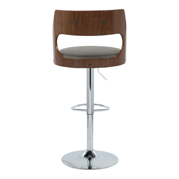 Cecina - Mid-Century Modern Adjustable Height Barstool Wth Swivel And Oval Footrest (Set of 2)