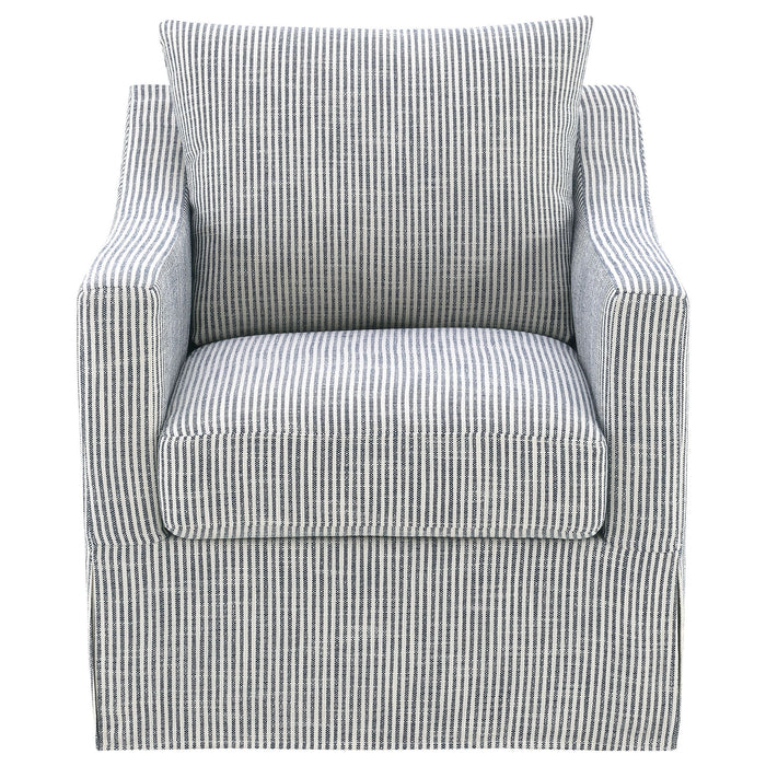 Merced - Upholstered Sloped Arm Accent Swivel Chair With 360 Degree Swivel Base - Gray