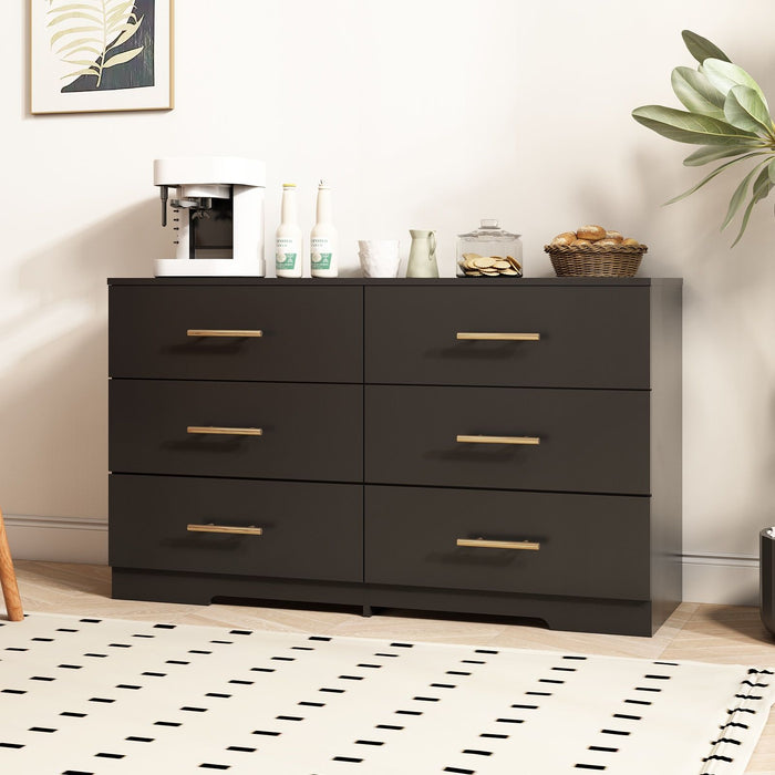 Large 6 Drawers Chest Of Drawer Dressers Table With Handle