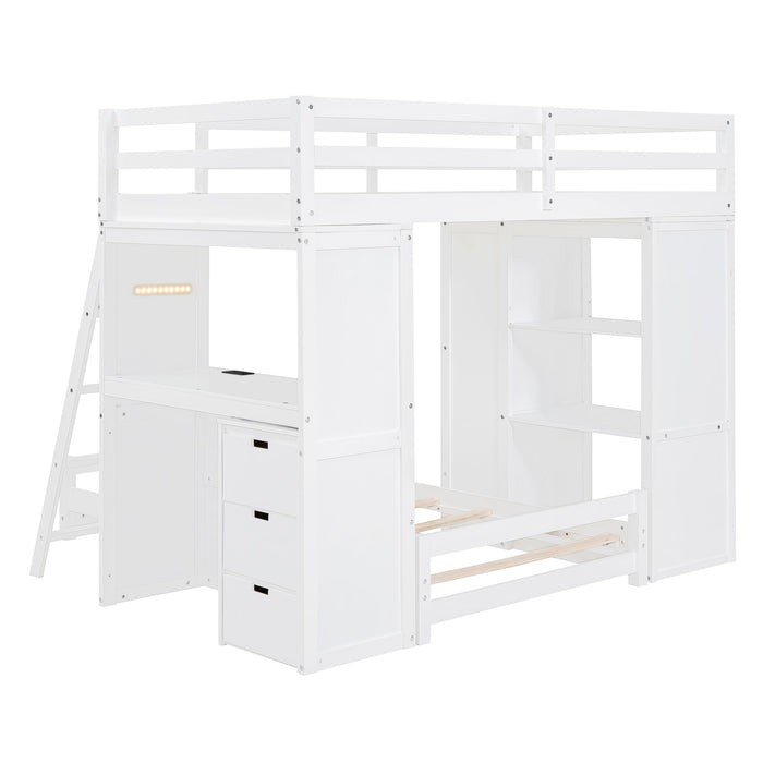Bunk Bed With LED Light And USB Ports