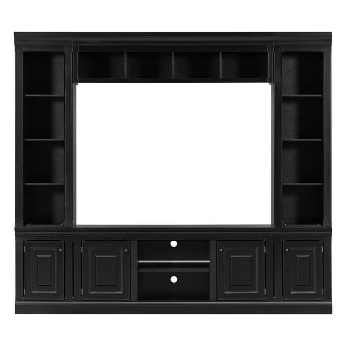 TV Stand With Hutch, Large Entertainment Center With Adjustable Shelves