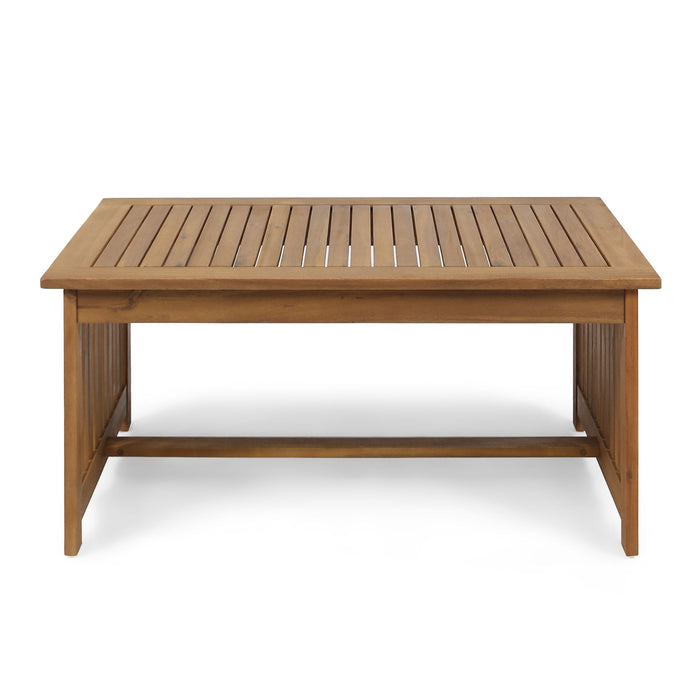 Acacia Wood Rectangular Patio Coffee Table For Outside