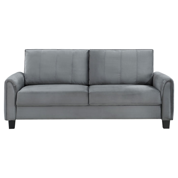Dixon - Upholstered Sofa With Rounded Arms And Texture - Gray