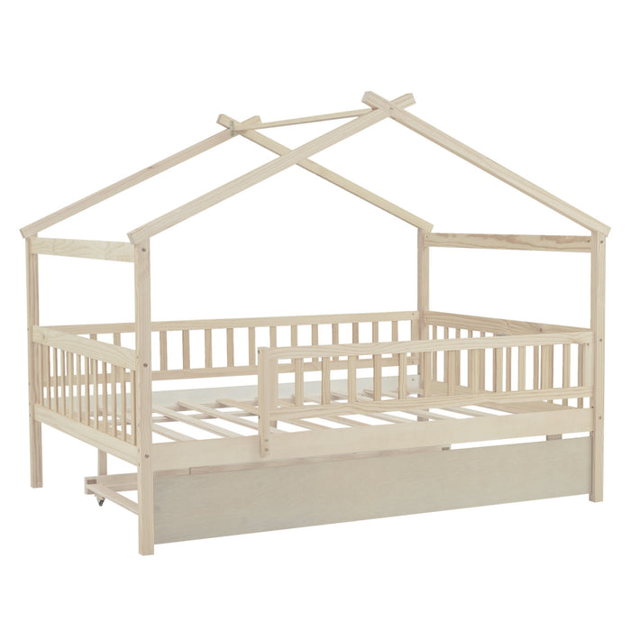 Creativity House Bed With Twin Size Trundle