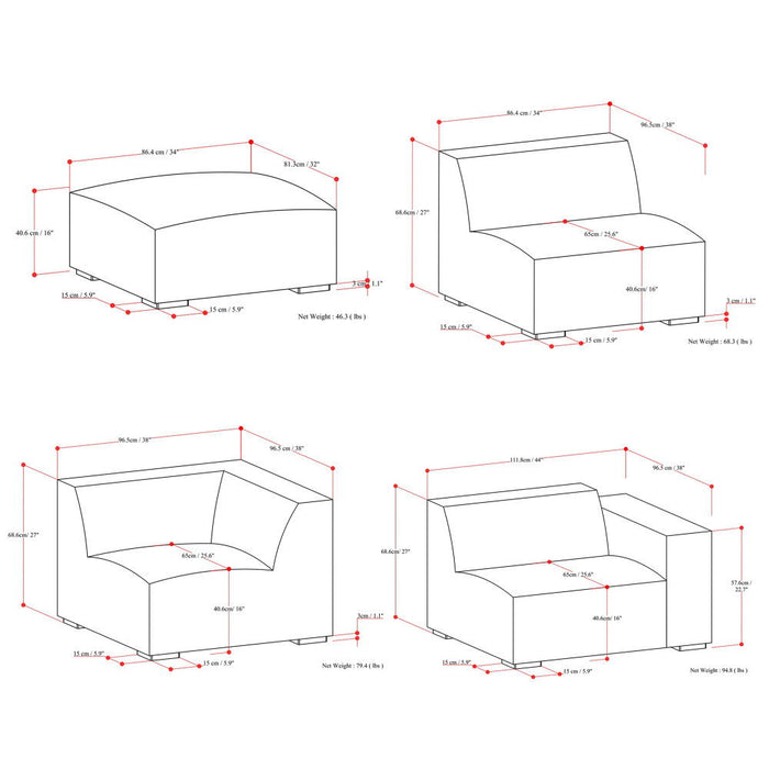 Rex - Handcrafted Sectional Sofa And Ottoman