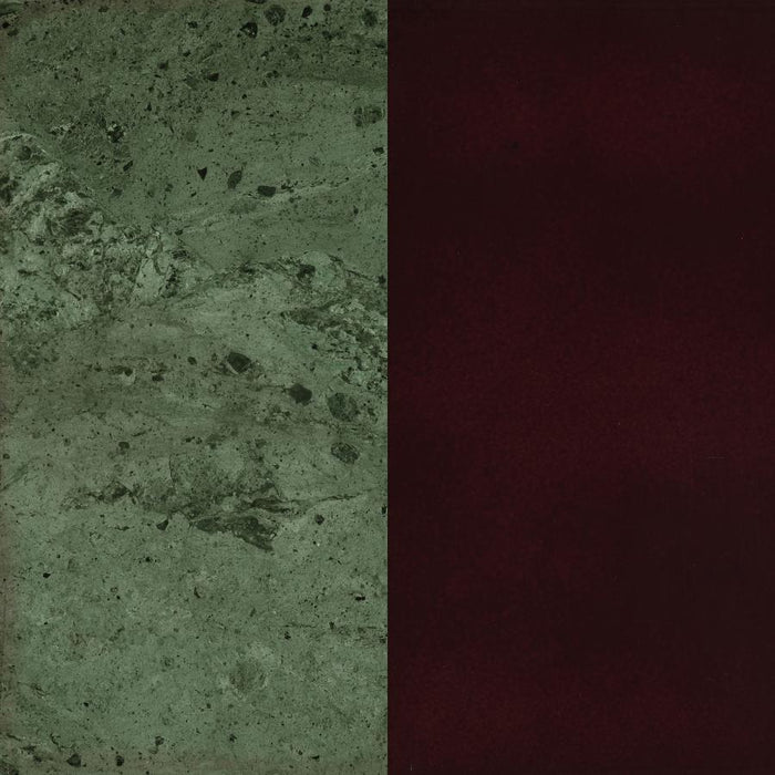 Edite - Round Marble Top Accent Side Table - Merlot