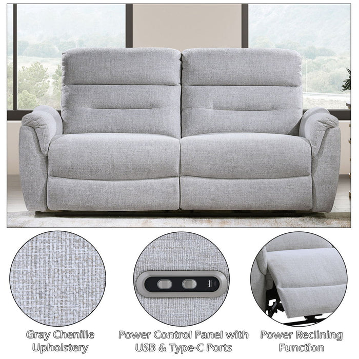 Eastre - Power Motion Sofa With USB Port - Beige Chenille