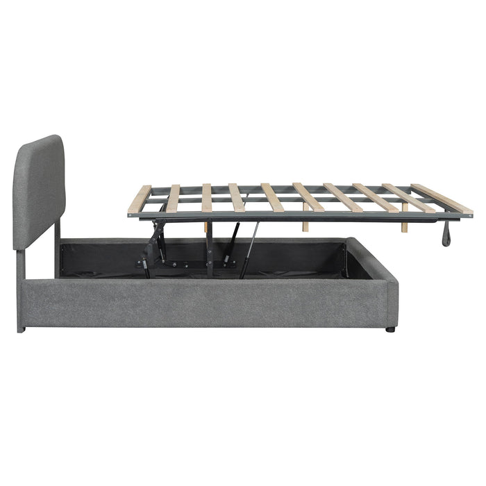 Upholstered Platform Bed With Hydraulic Storage System