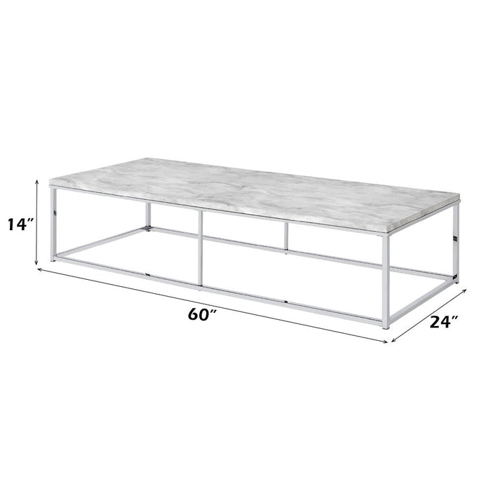 Voleta - Coffee Table - Engineered Stone Top & Chrome
