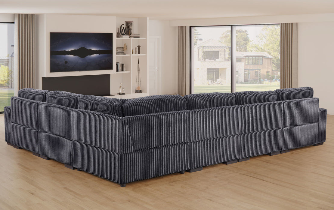 Nadine - Corduroy Modular Corner Sectional Sofa With Left Facing Chaise