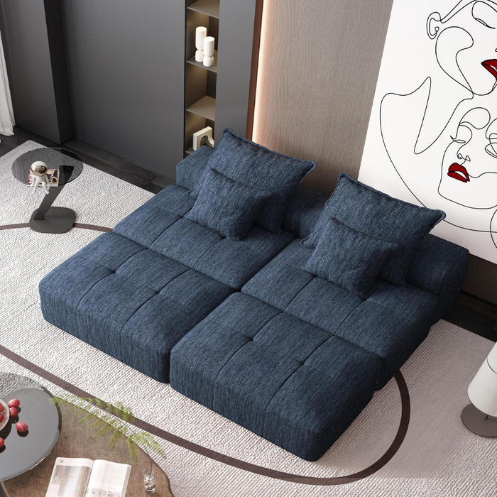 Modern Oversized Diy Combination Modular Sectional Sofa With Pillows