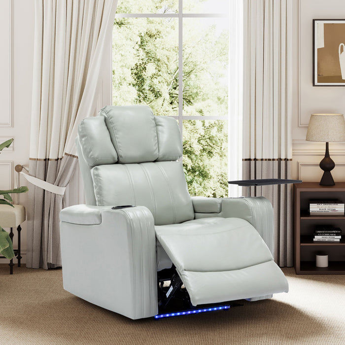 Power Recliner Theater Chair With Cooling Cup Holder, Bluetooth Speaker, LED Lights, USB Ports