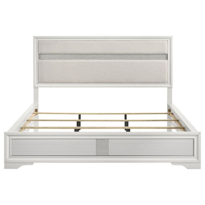 Miranda 54-inch Upholstered California King Panel Bed White