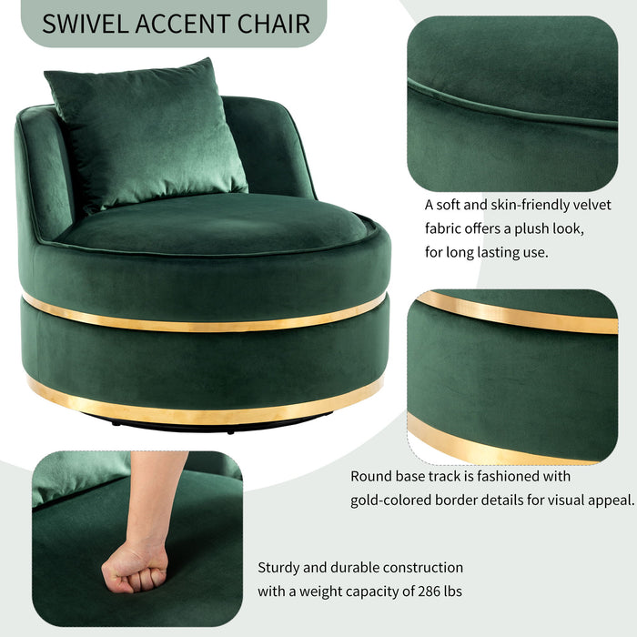 360 Degree Swivel Over Sized Upholstered Barrel Chair