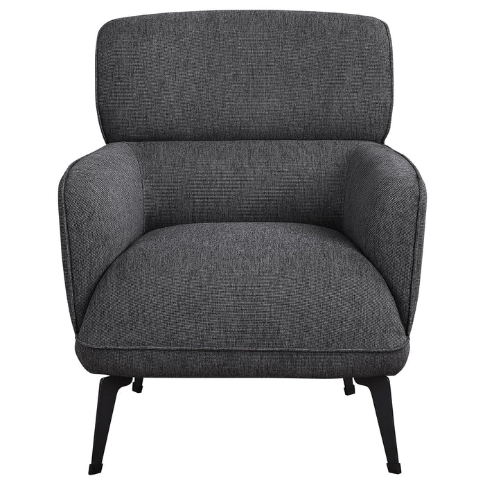 Andrea Upholstered Crescent Arm Accent Chair Grey