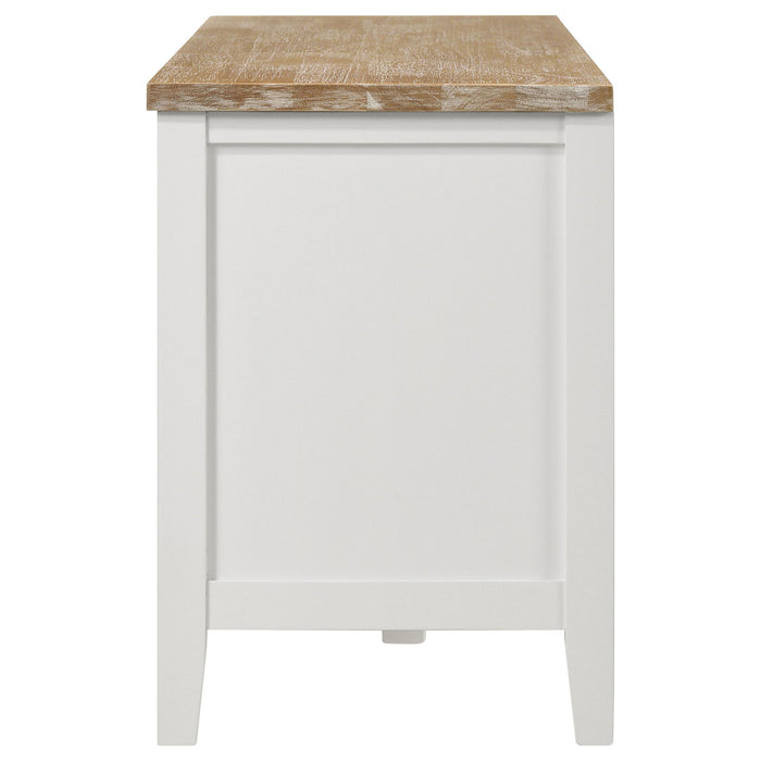 Hollis 2-door Wood 67-inch TV Stand with Drawer Brown and White