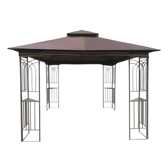 Patio Gazebo Tent With Ventilated Double Roof And Mosquito Net