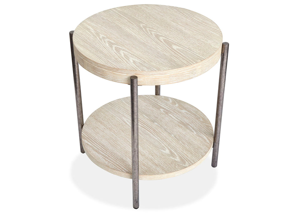 Jennings - Round End Table - Edgecomb Gray And Weathered Antique Nickel