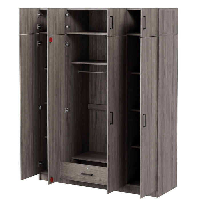Contemporary 4 Door Wardrobe With 1 Drawer And Top Cabinet