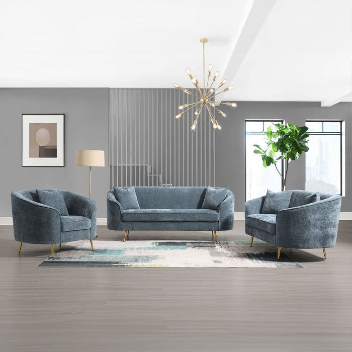 Nakendra - Chair With Pillow - Cobalt Blue Chenille