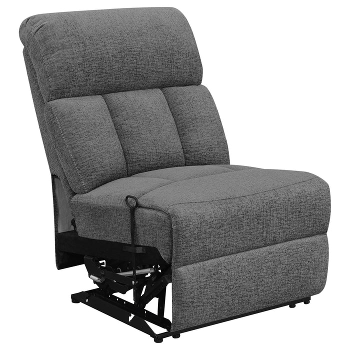 Divine - 5 Piece Power Reclining Home Theater Seating Set With Memory Foam Cushions And Storage Consoles