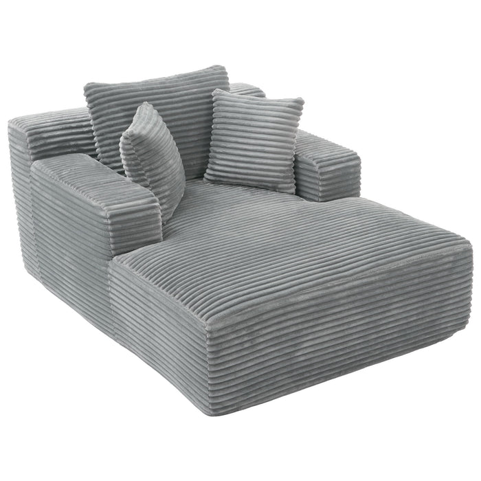 Modern Full Compressed Chaise Lounge Sofa Bed With Removable Pillows