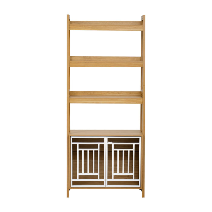 Modern Furniture Style 2 In 1 Pet Friendly Dog Crate Ladder Bookcase - Ancient Oak