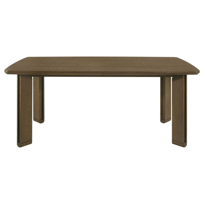 Crispin - 7 Piece Rectangular Dining Table Set With Upholstered Chairs - Brown